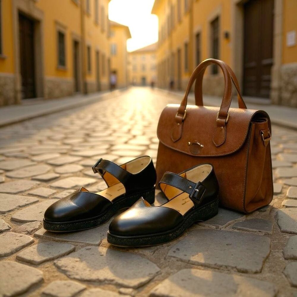 VTG Unworn Robert Clergerie Flat Black Leather Mary Jane Shoes Made in France, 9